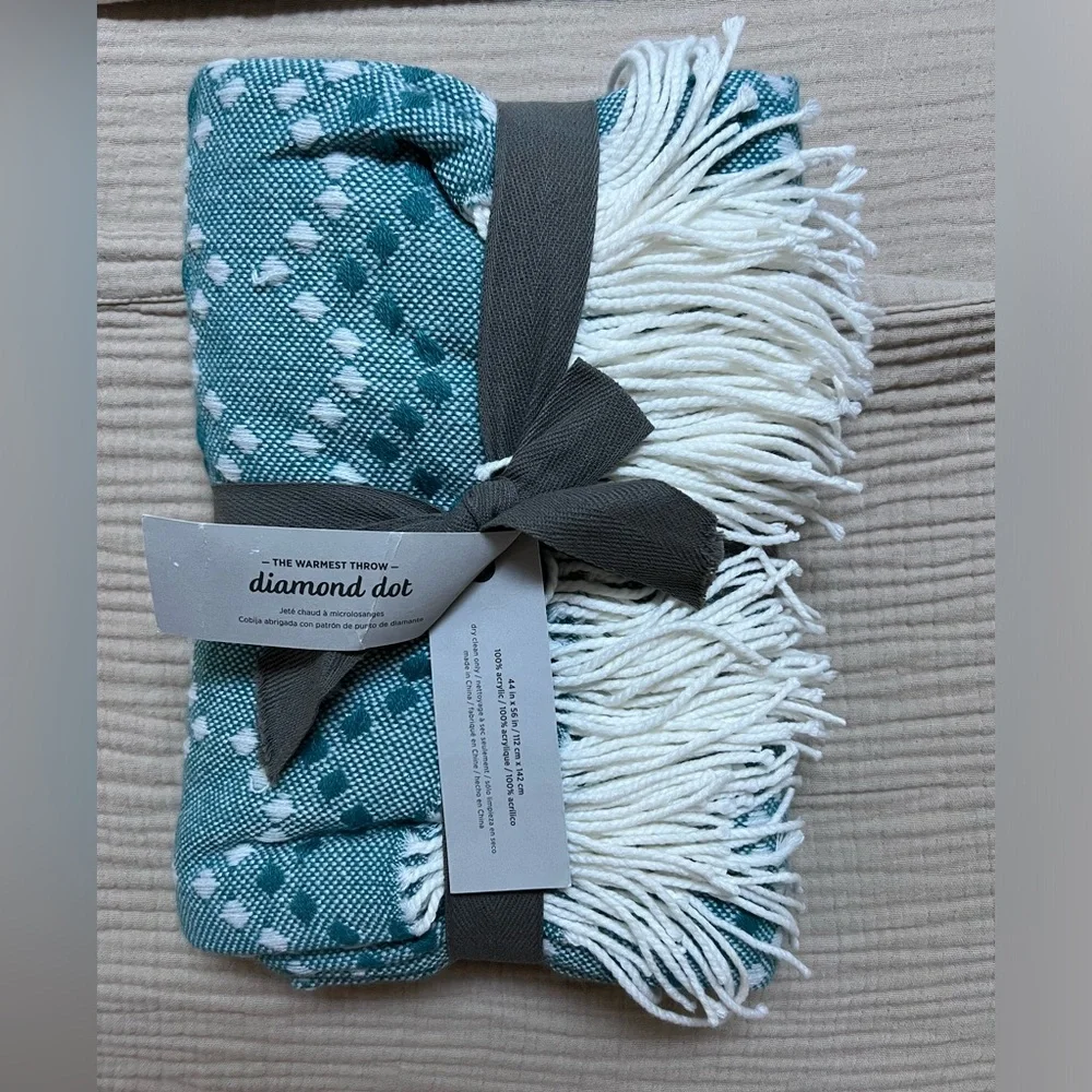 West Elm Throw Blue Dot